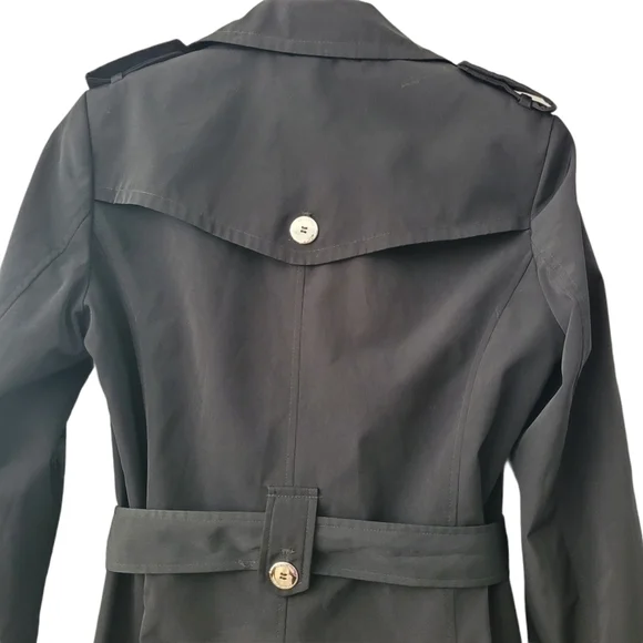 𝅺double Breasted Tie Waist Trench Coat Size XS | S - Picture 8 of 12